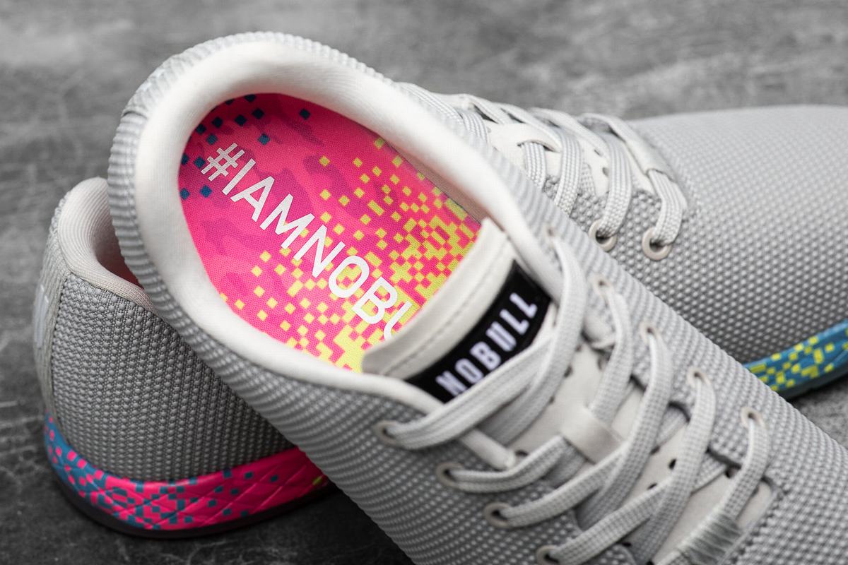Nobull Superfabric Arctic Neon Men's Trainers Grey Multicolor | Australia (TS0934)